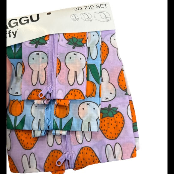 BAGGU & Miffy 3D Travel Zip Pouch Set Urban Oufitter Exclusive NEW - Picture 2 of 3